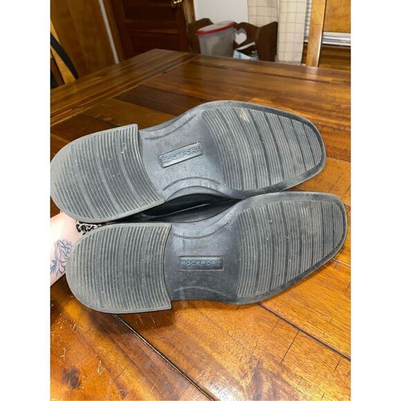 Rockport Men’s Black Leather Slip-on Loafers Size 10.5 - Picture 6 of 8